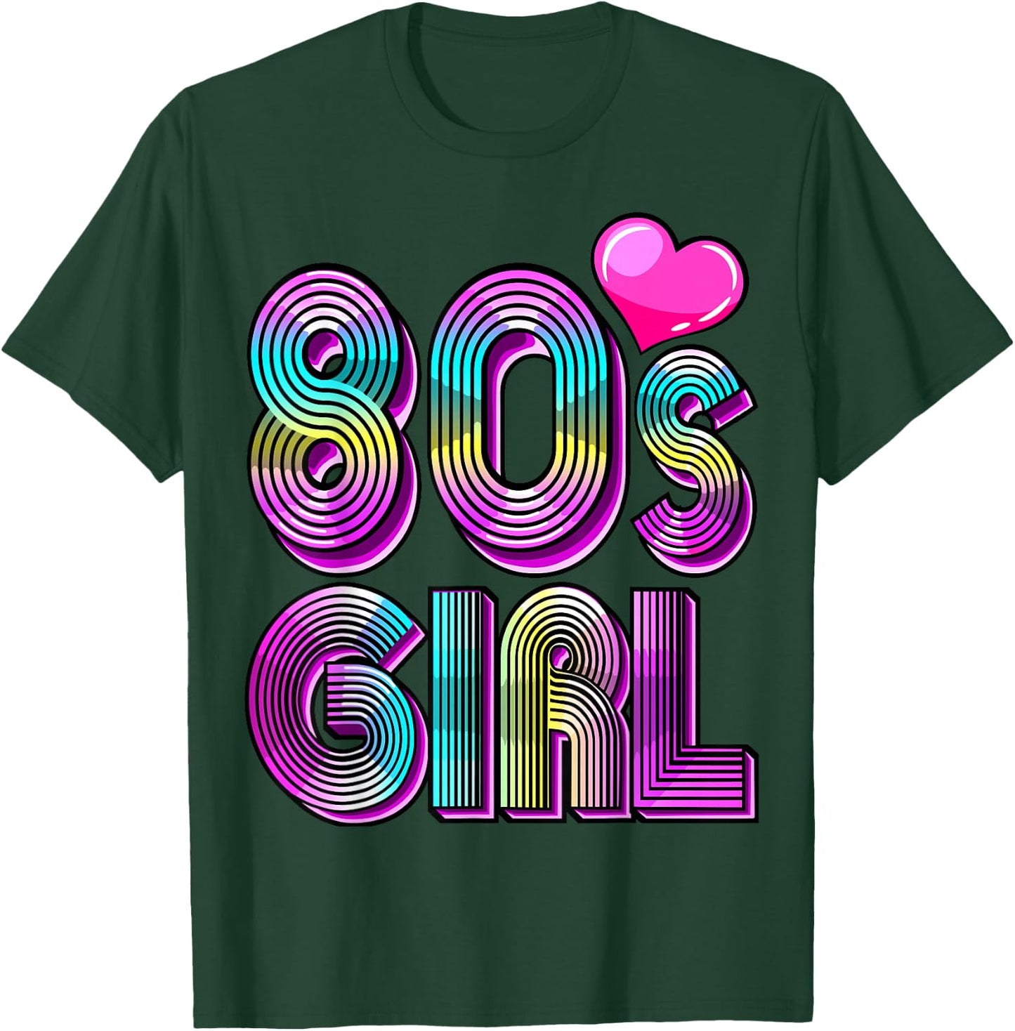 80's Girl Birthday Party Costume Retro Vintage Gift Women T-Shirt - T-Shirt | Forest