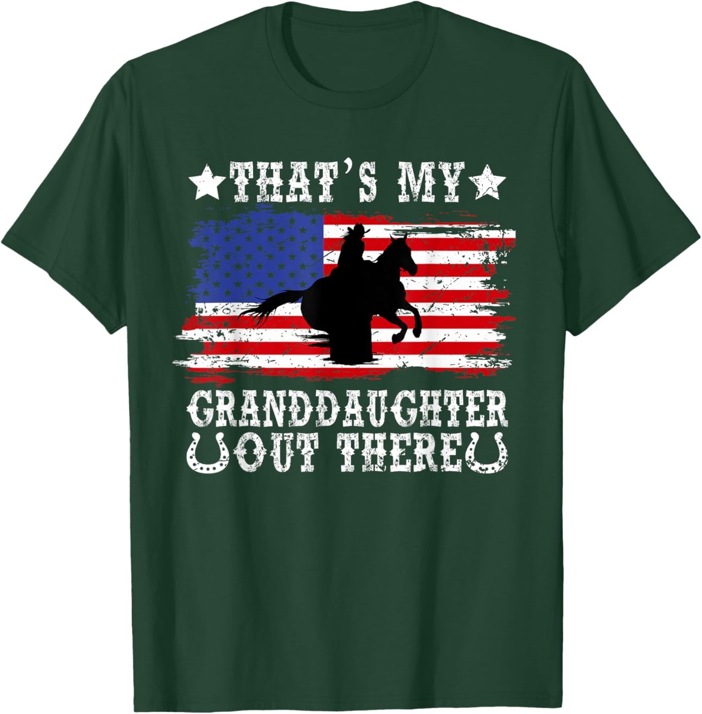 My Granddaughter Barrel Racing Grandma Of A Barrel Racer T-Shirt - T-Shirt | Forest