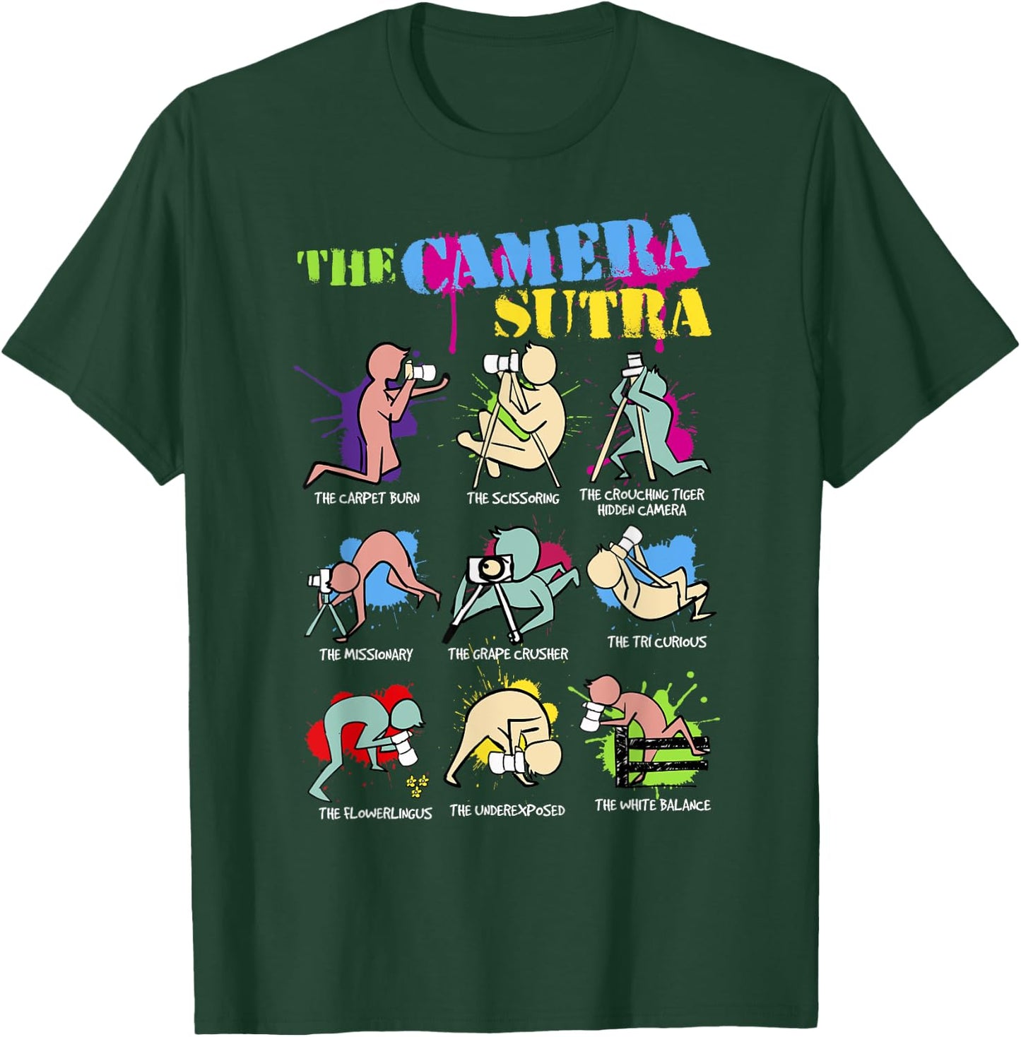 Funny Camera Sutra Gift design design T-Shirt - T-Shirt | Forest