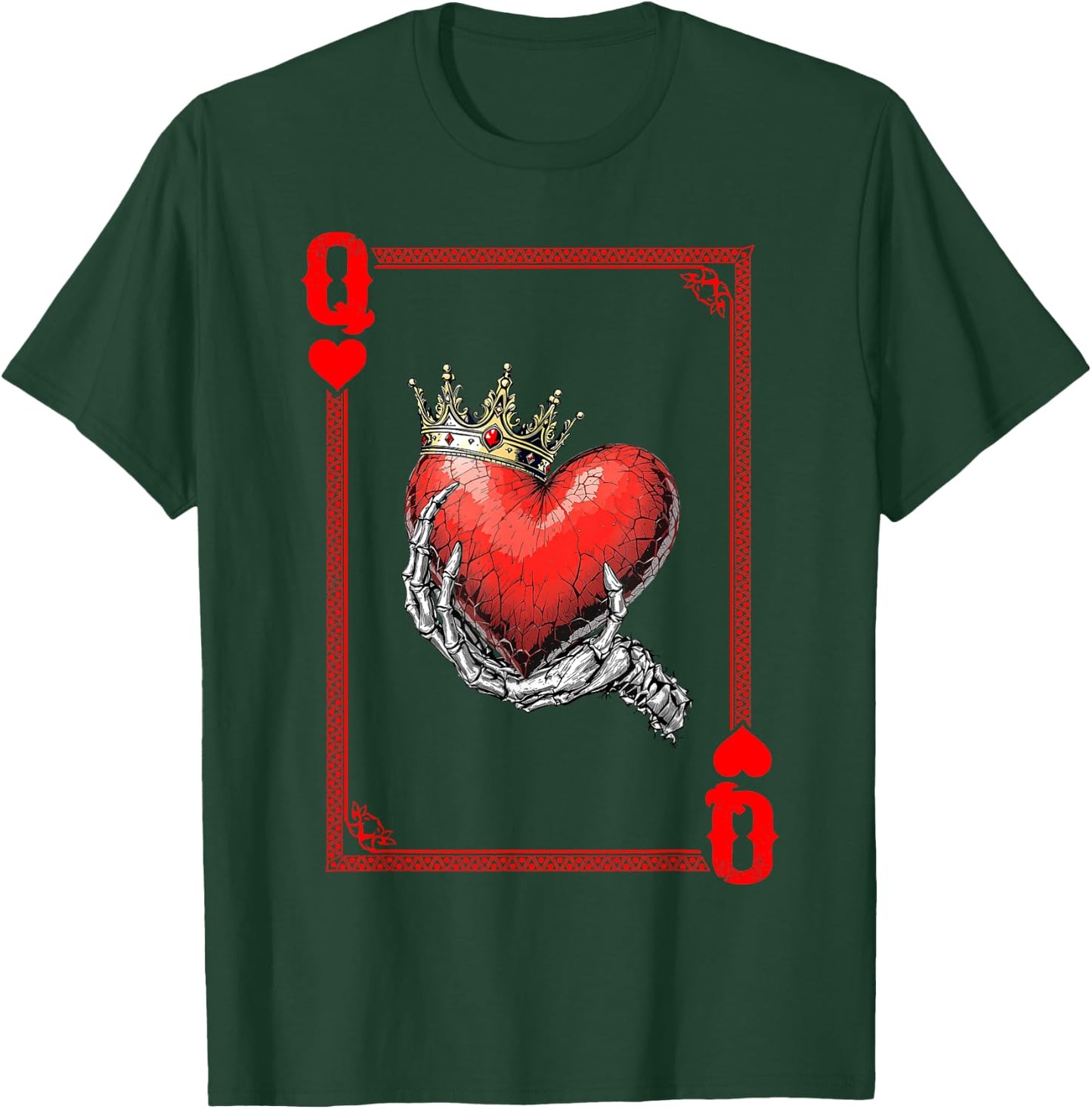 Queen King Of Hearts Playing Card Couple Matching Valentine T-Shirt - T-Shirt | Forest
