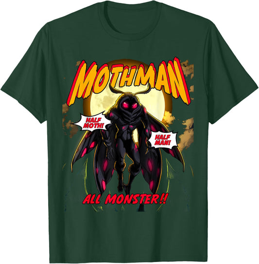 Mothman Cryptid Art Vintage Point Pleasant Retro Mothman T-Shirt - T-Shirt | Forest