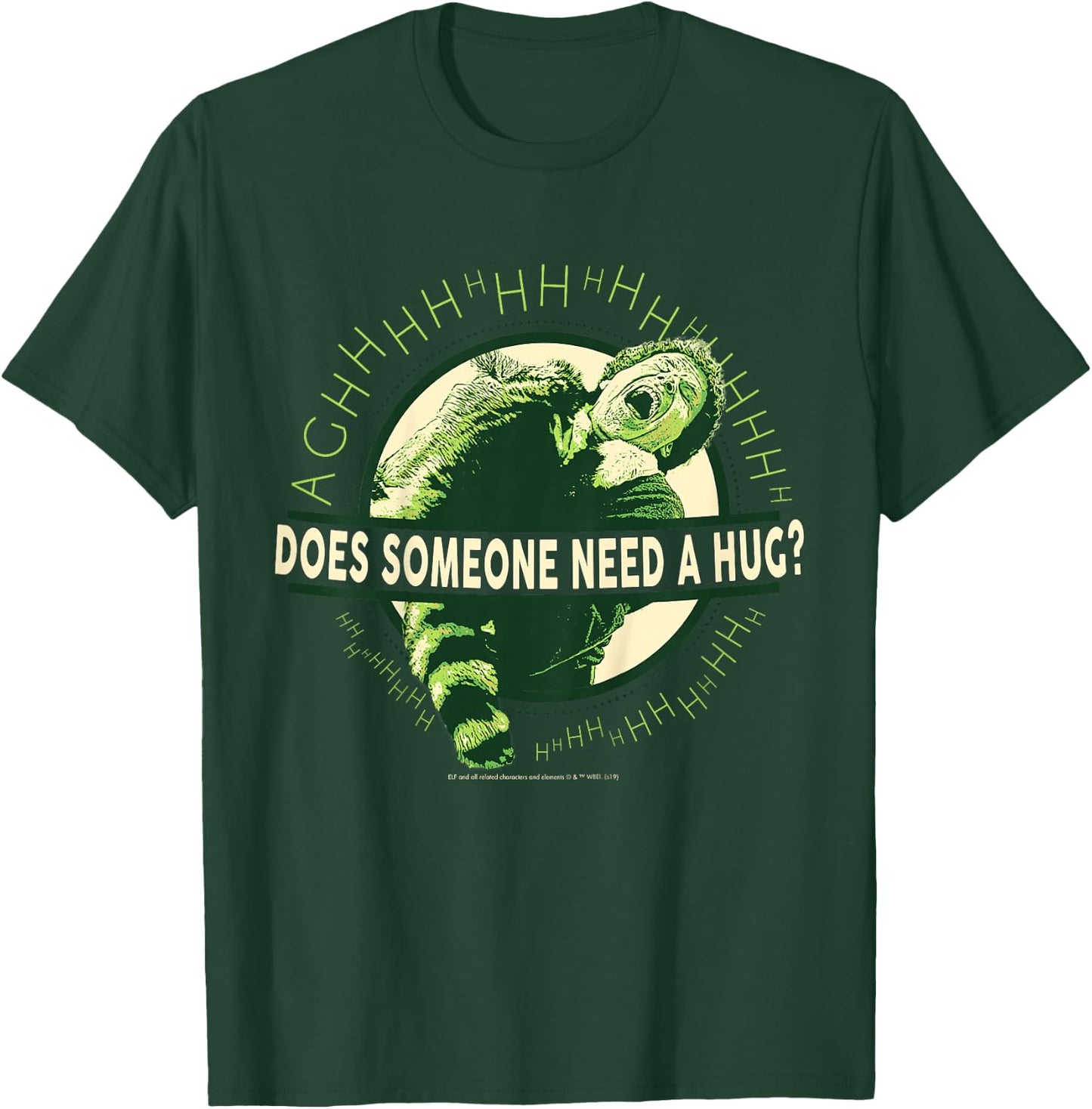 Elf Buddy Hugs Raccoon Text Poster T-Shirt - T-Shirt | Forest