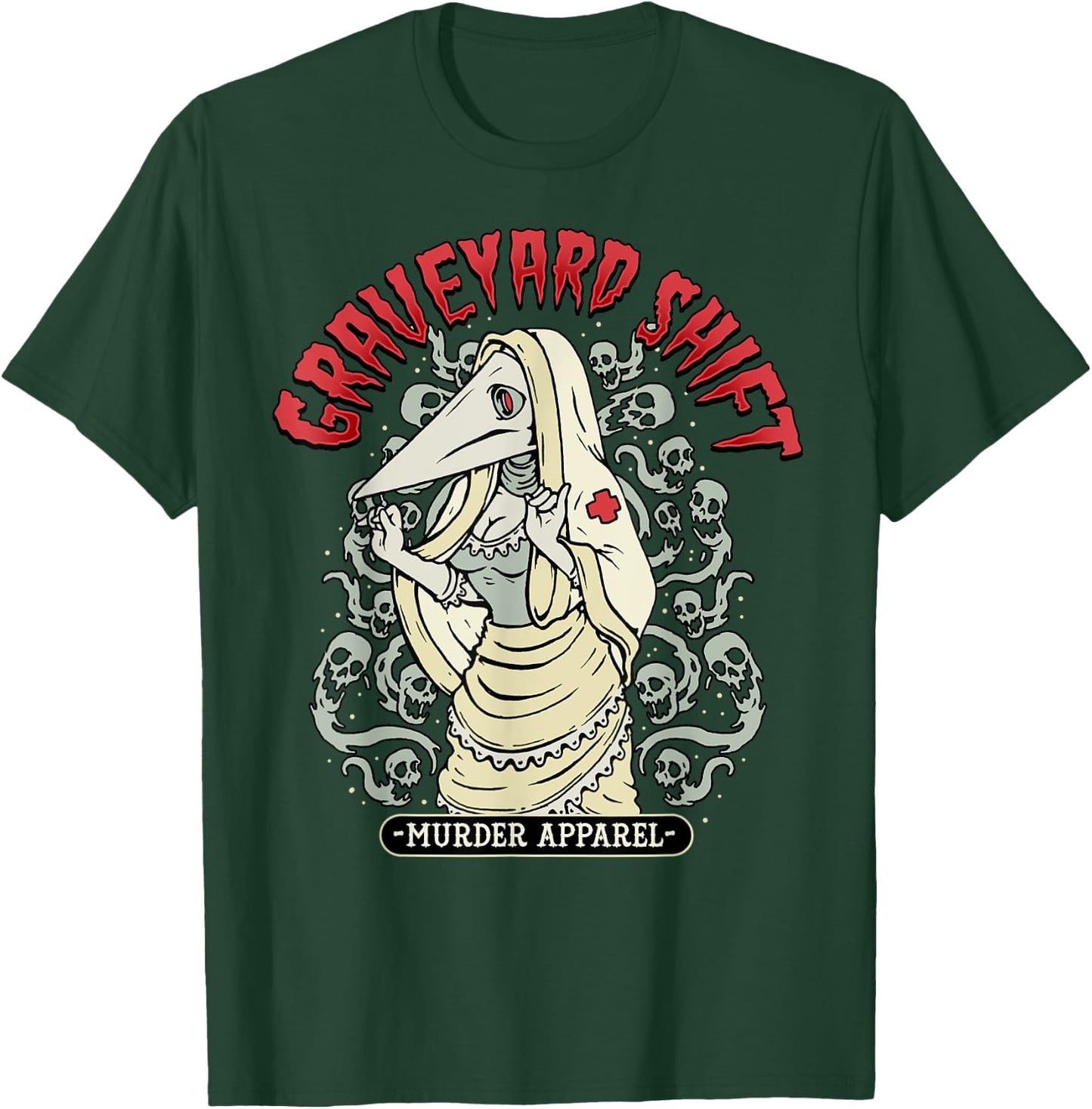 Plague Nurse Graveyard Shift Horror T-Shirt - T-Shirt | Forest