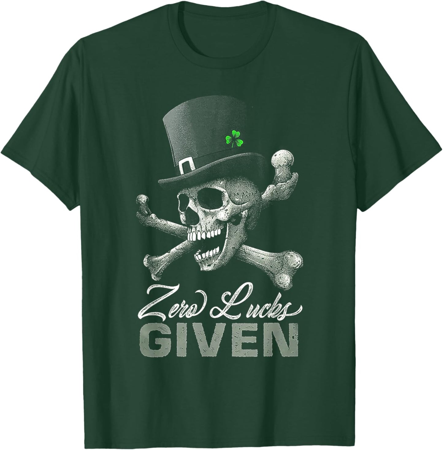 Skull Zero Lucks Given T-Shirt - T-Shirt | Forest