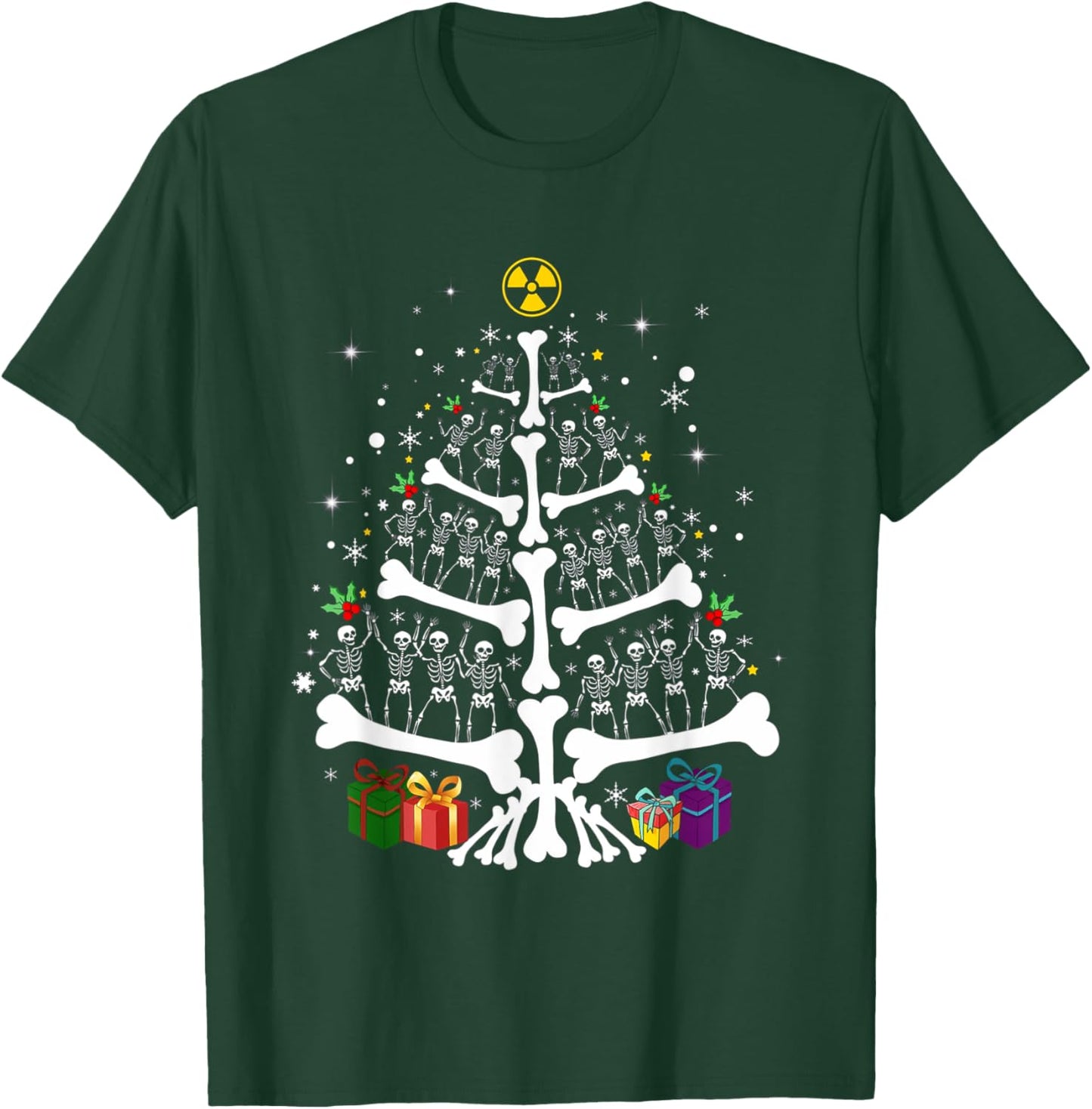 Women Radiology Skeleton Christmas Tree Xray Tech Team T-Shirt - T-Shirt | Forest
