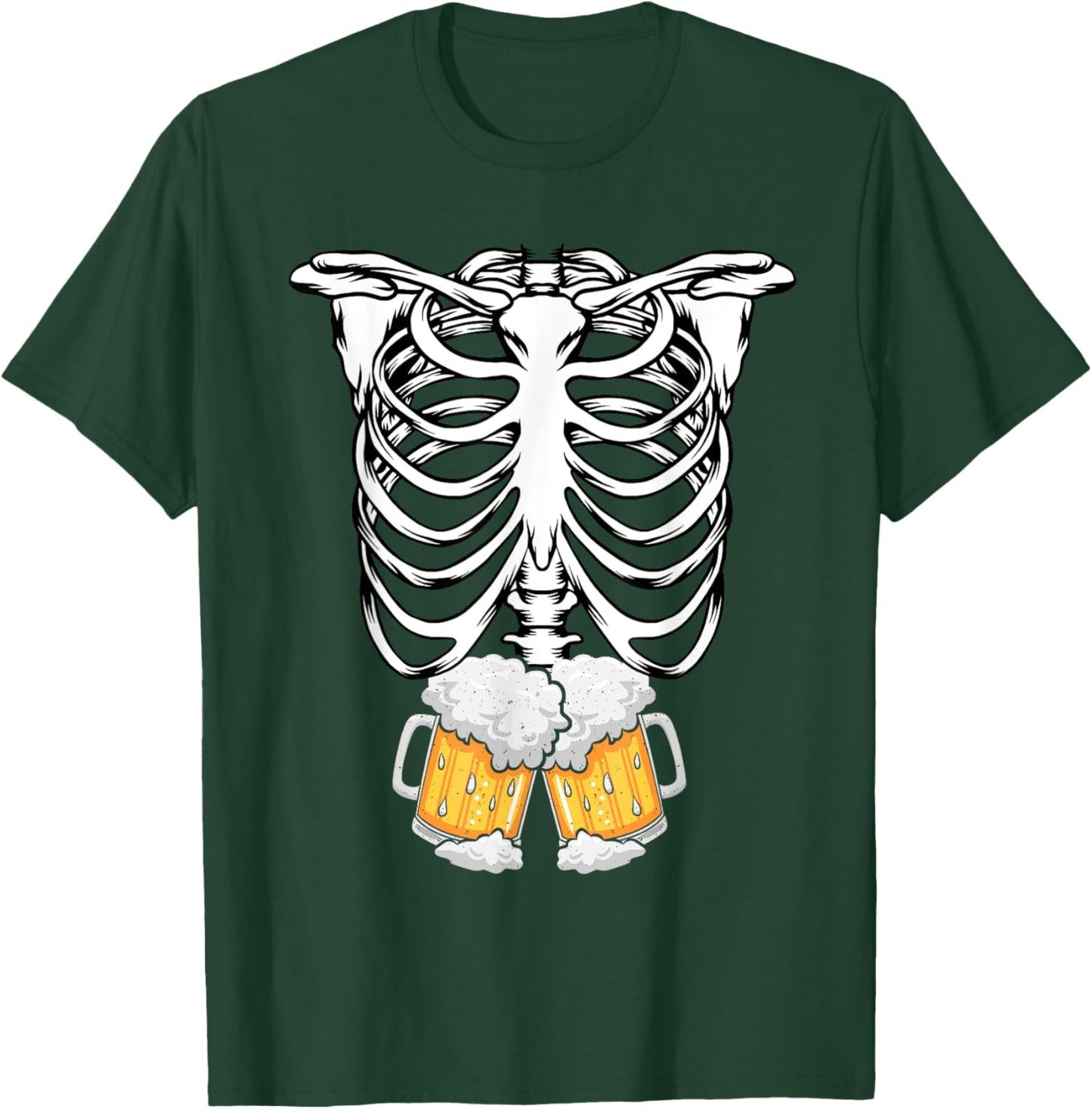 Skeleton Pregnancy Belly Of Beer X-ray Halloween Costume T-Shirt - T-Shirt | Forest