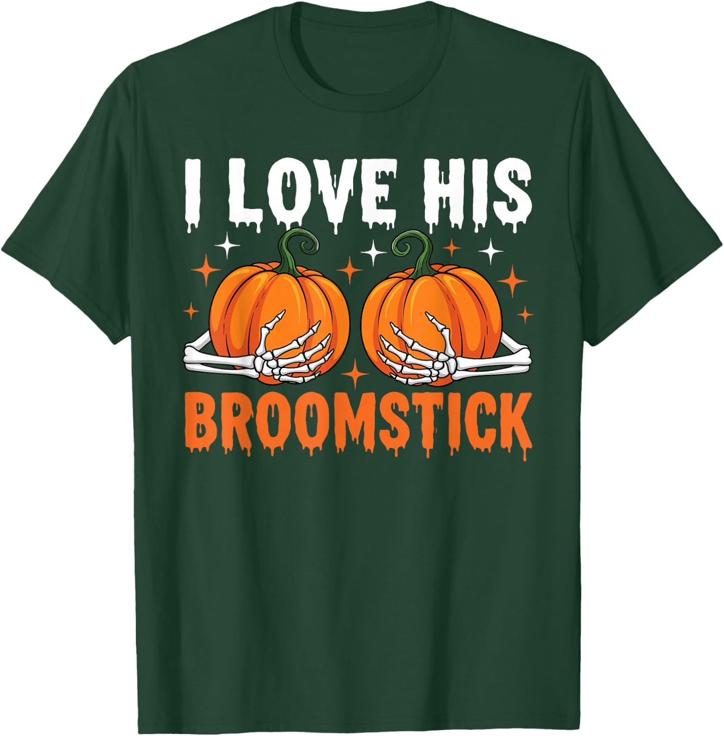 I Love His Broomstick Couple Matching Halloween Costumes T-Shirt - T-Shirt | Forest