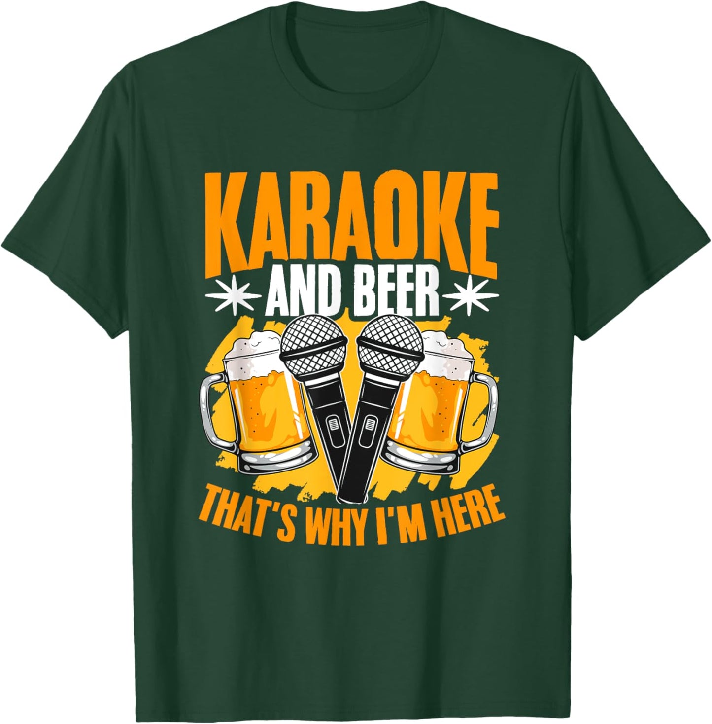 Karaoke And Beer Microphone Karaoke Singing Karaoke Singer T-Shirt - T-Shirt | Forest