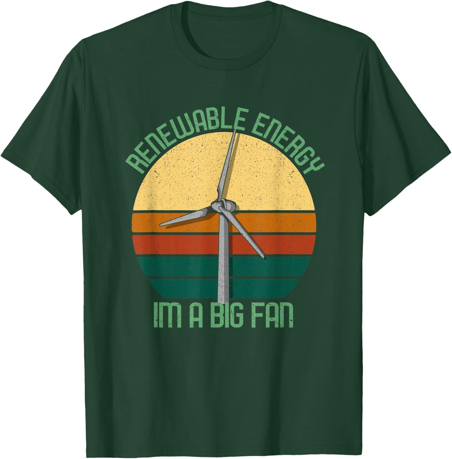 Vintage Earth Day Renewable Energy I'm A Big Fan T-Shirt - T-Shirt | Forest