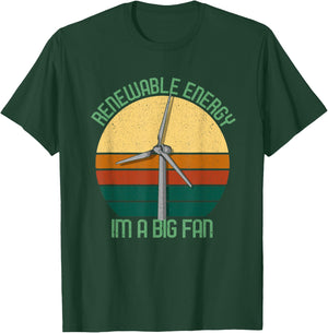 Vintage Earth Day Renewable Energy I'm A Big Fan T-Shirt - T-Shirt | Forest