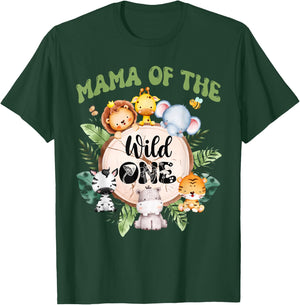 Mama Of The Wild One 1st Birthday Safari Family Matching T-Shirt - T-Shirt | Forest
