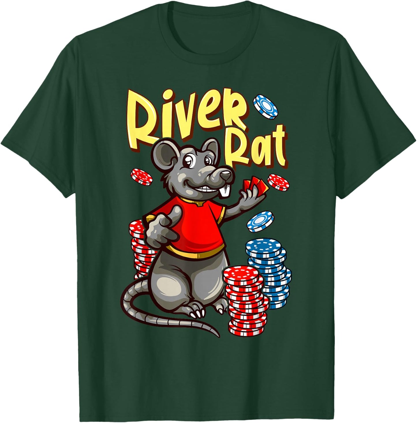 River Rat Poker T-Shirt - T-Shirt | Forest
