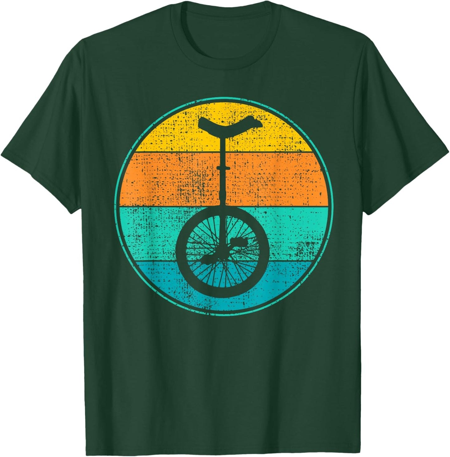 Unicycle Vintage Retro 70s Graphic Design Gift T-Shirt - T-Shirt | Forest
