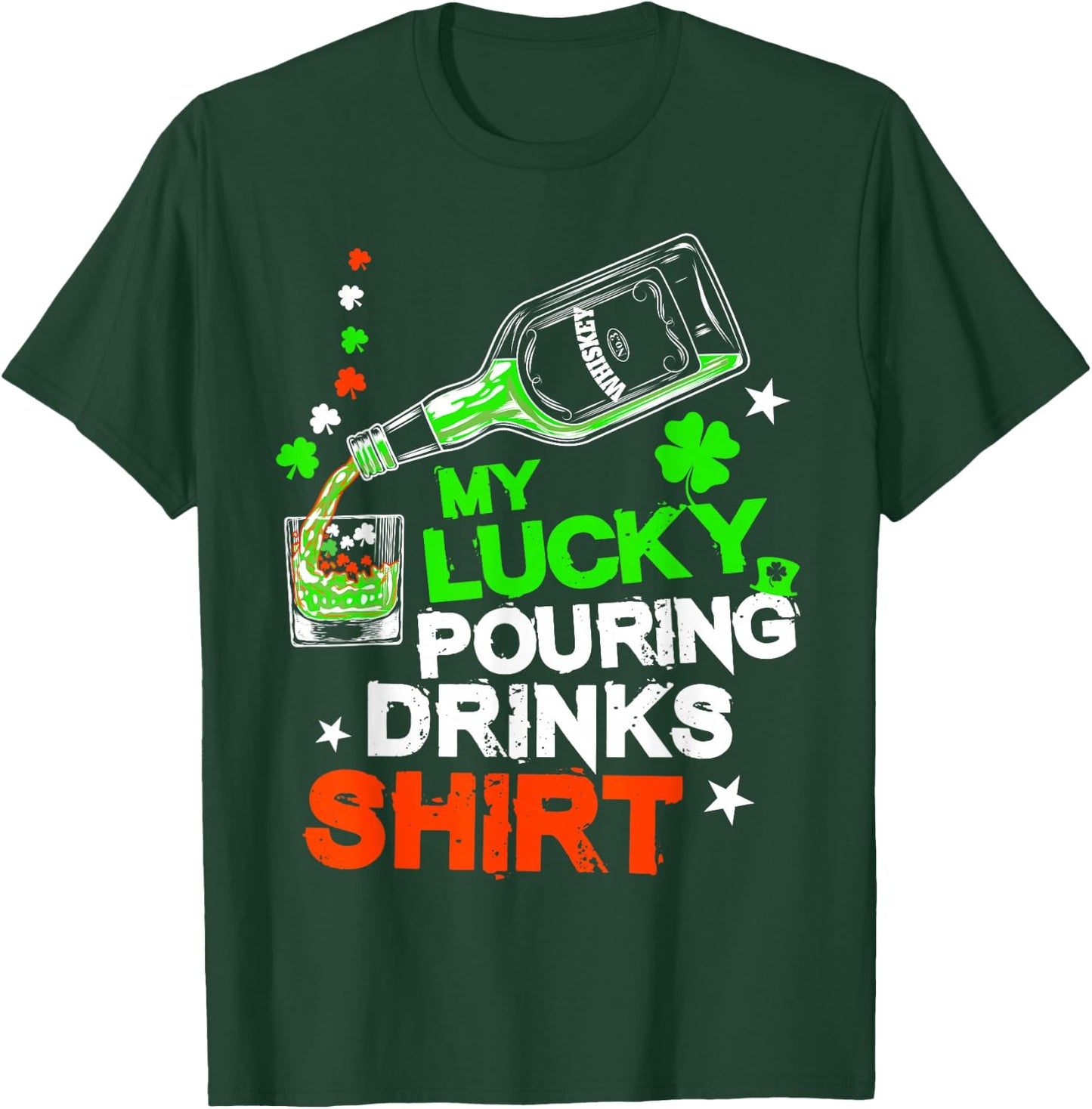 St Patricks Bartender Lucky Pouring Drinks Bartending Shirt T-Shirt - T-Shirt | Forest