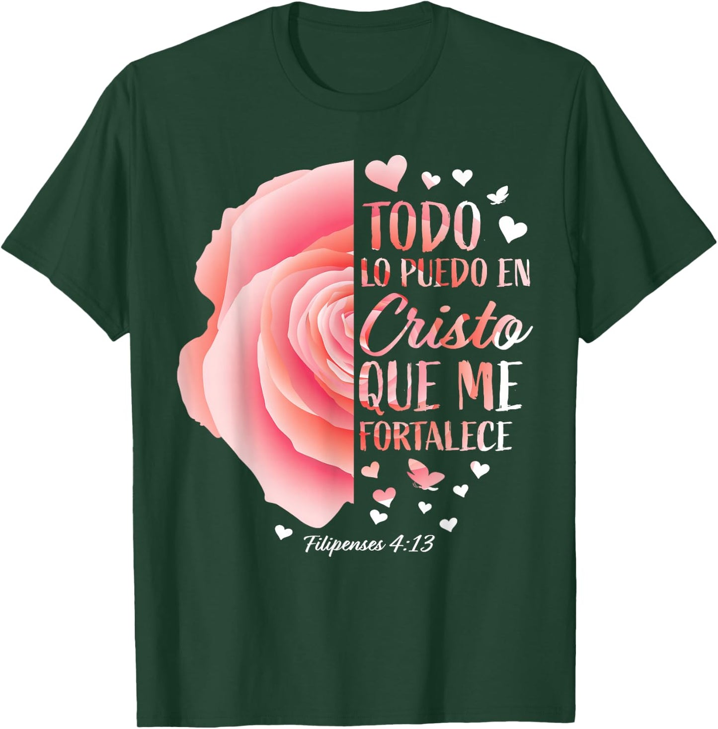 Christian Gifts Women Spanish Bible Verse Sayings Religious T-Shirt - T-Shirt | Forest