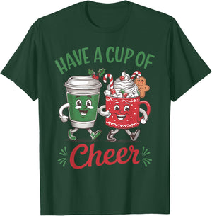 Christmas Mascots Coffee Hot Cocoa Have A Cup Of Cheer T-Shirt - T-Shirt | Forest
