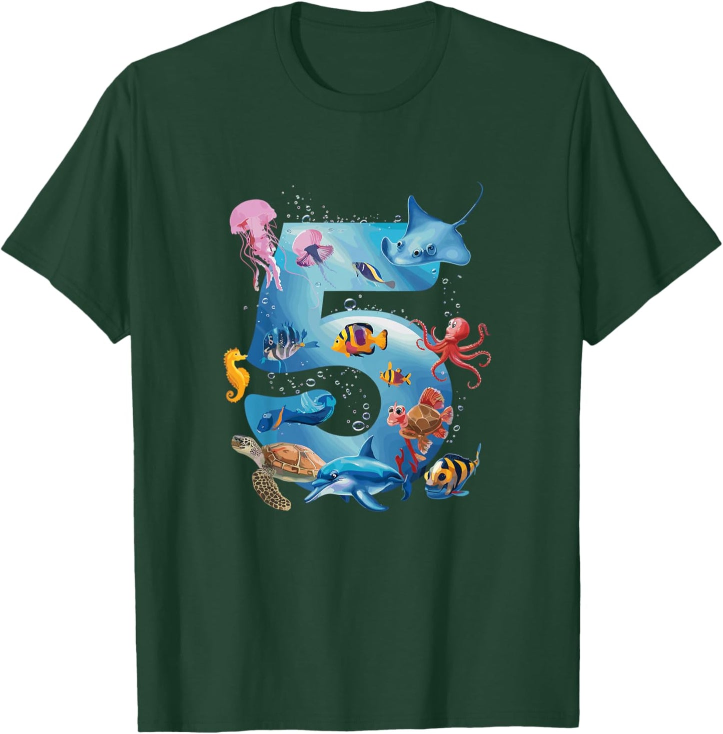 Sea Ocean Number 5rd Birthday Boys and Girls T-Shirt - T-Shirt | Forest