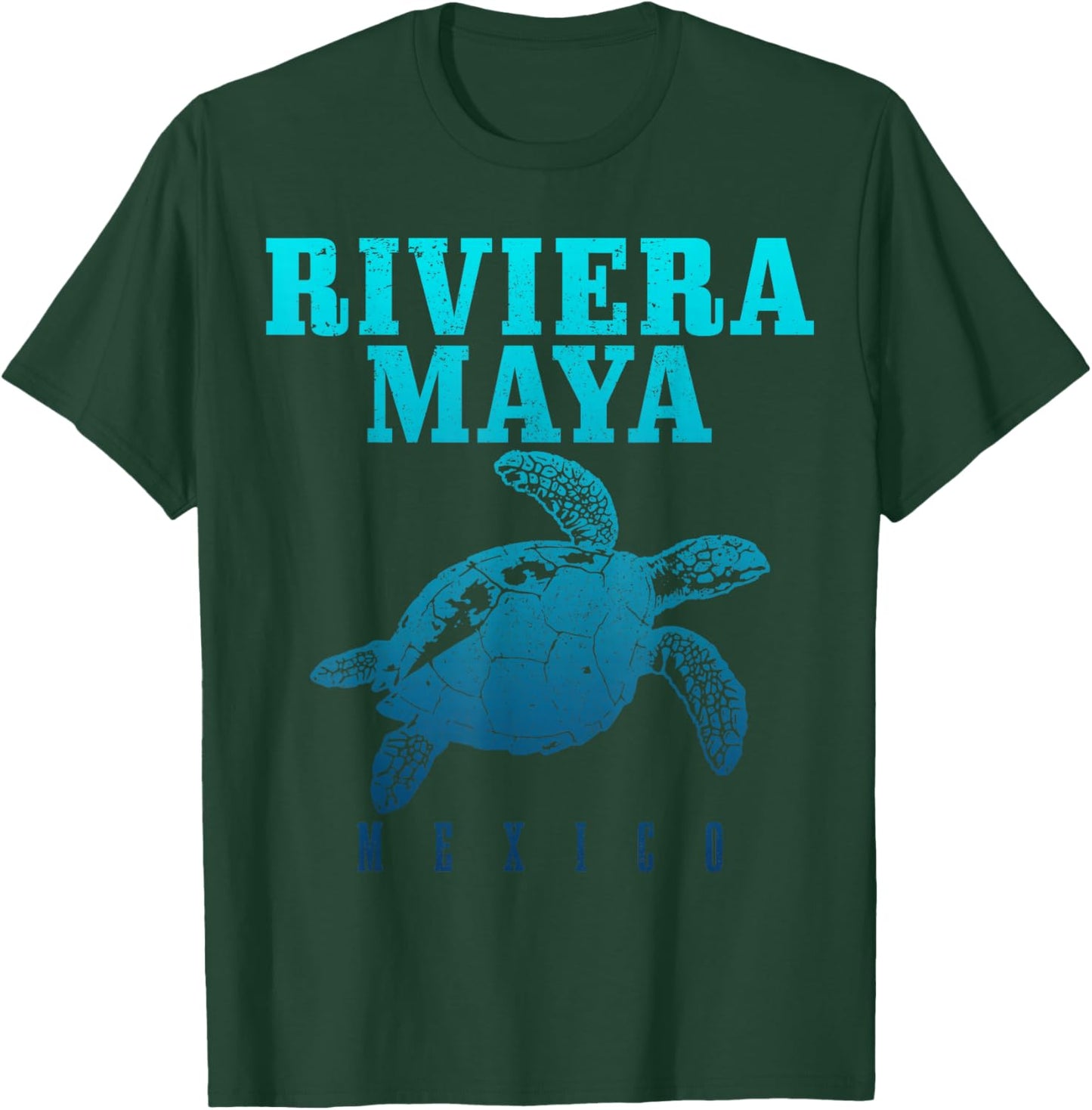 Riviera Maya Mexico Surf Sea Turtle Surfer Scuba Diving T-Shirt - T-Shirt | Forest