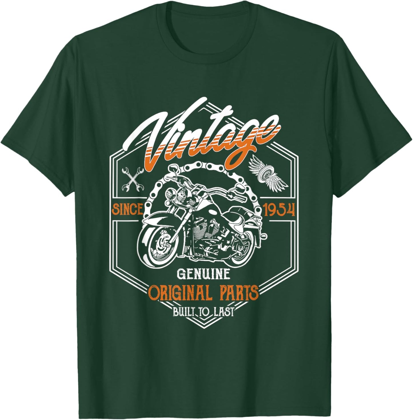 Birthday 1954 Gift Vintage Classic Motorcycle 71 Years T-Shirt - T-Shirt | Forest