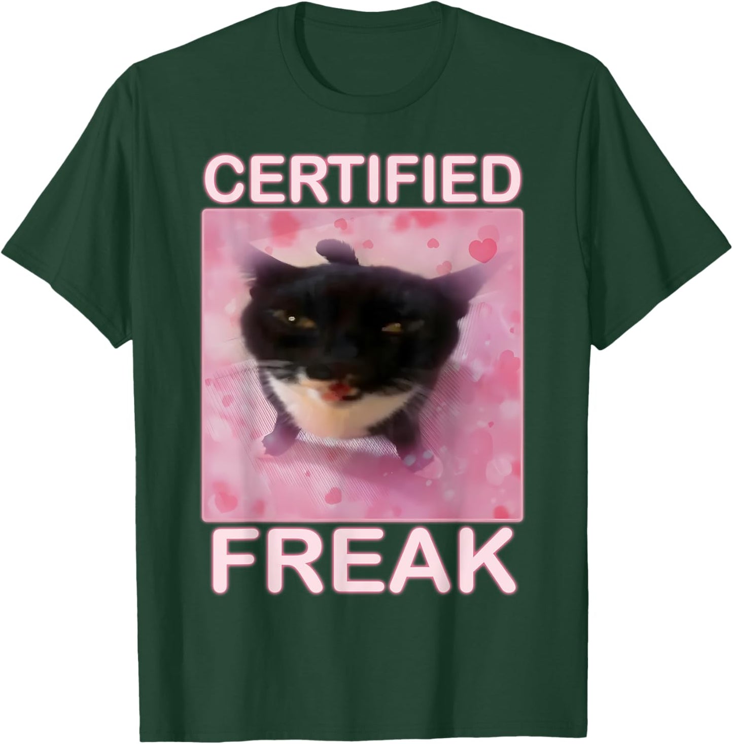 Cat Meme Certified Freak Eat Cement Cursed Cat Funny T-Shirt - T-Shirt | Forest