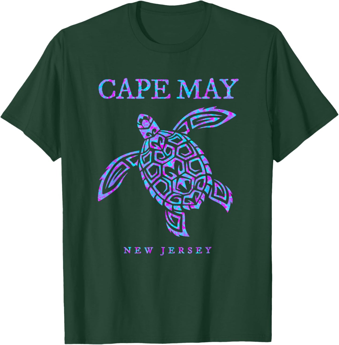 Cape May New Jersey NJ Sea Turtle Beach Vacation T-Shirt - T-Shirt | Forest