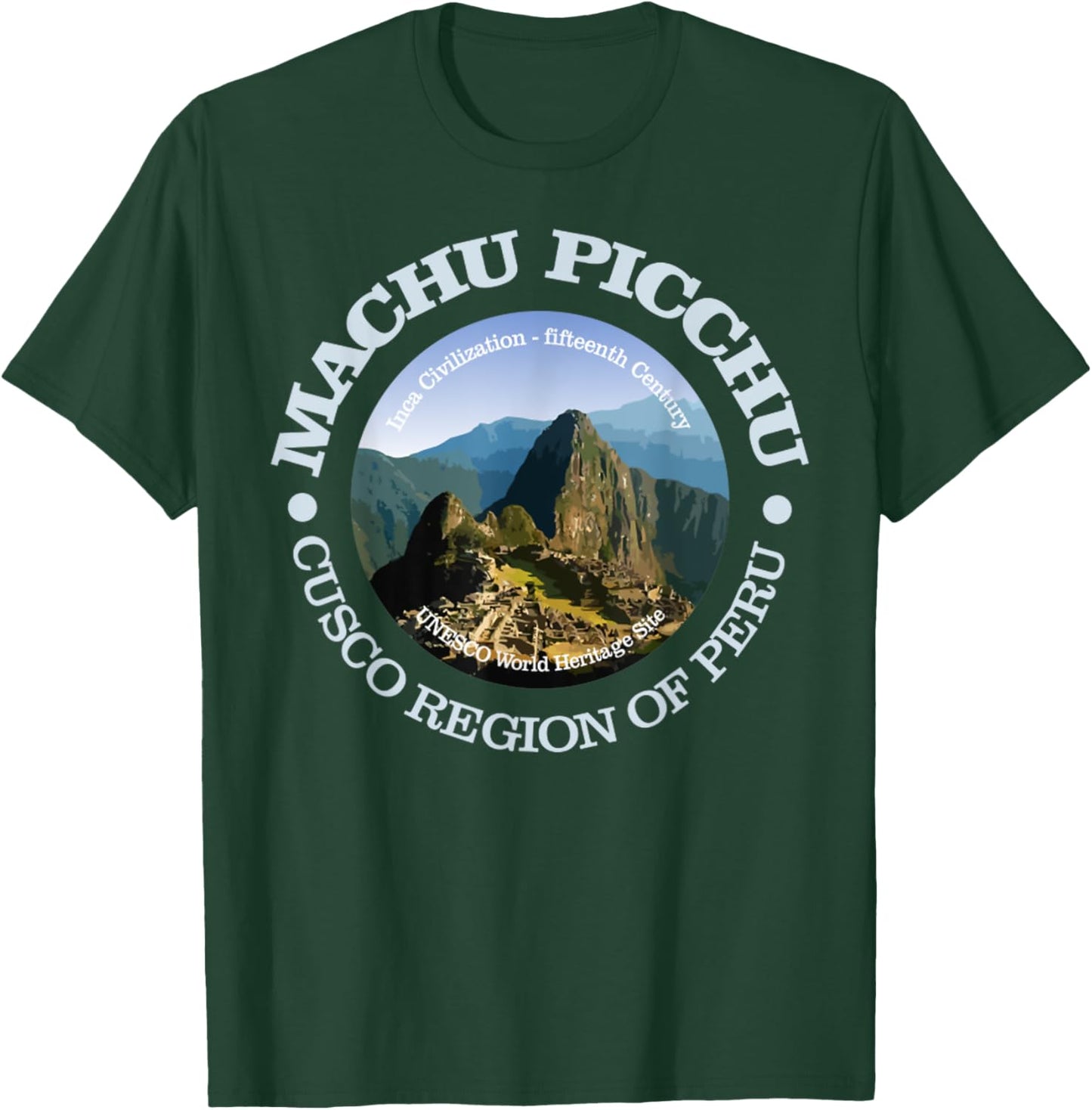 Machu Picchu Funny Macchu Picchu, Peru Mountains Hiking T-Shirt - T-Shirt | Forest