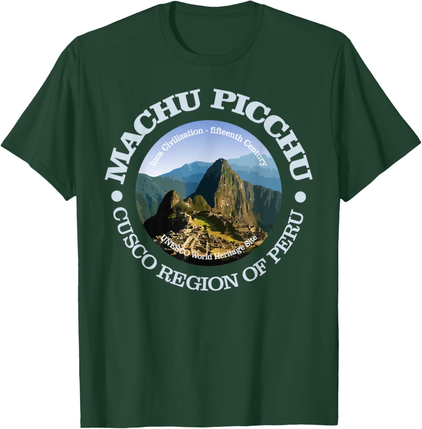 Machu Picchu Funny Macchu Picchu, Peru Mountains Hiking T-Shirt - T-Shirt | Forest