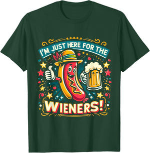 I'm Just Here For The Wieners Hotdog Funny Oktoberfest Pun Women T-Shirt - T-Shirt | Forest