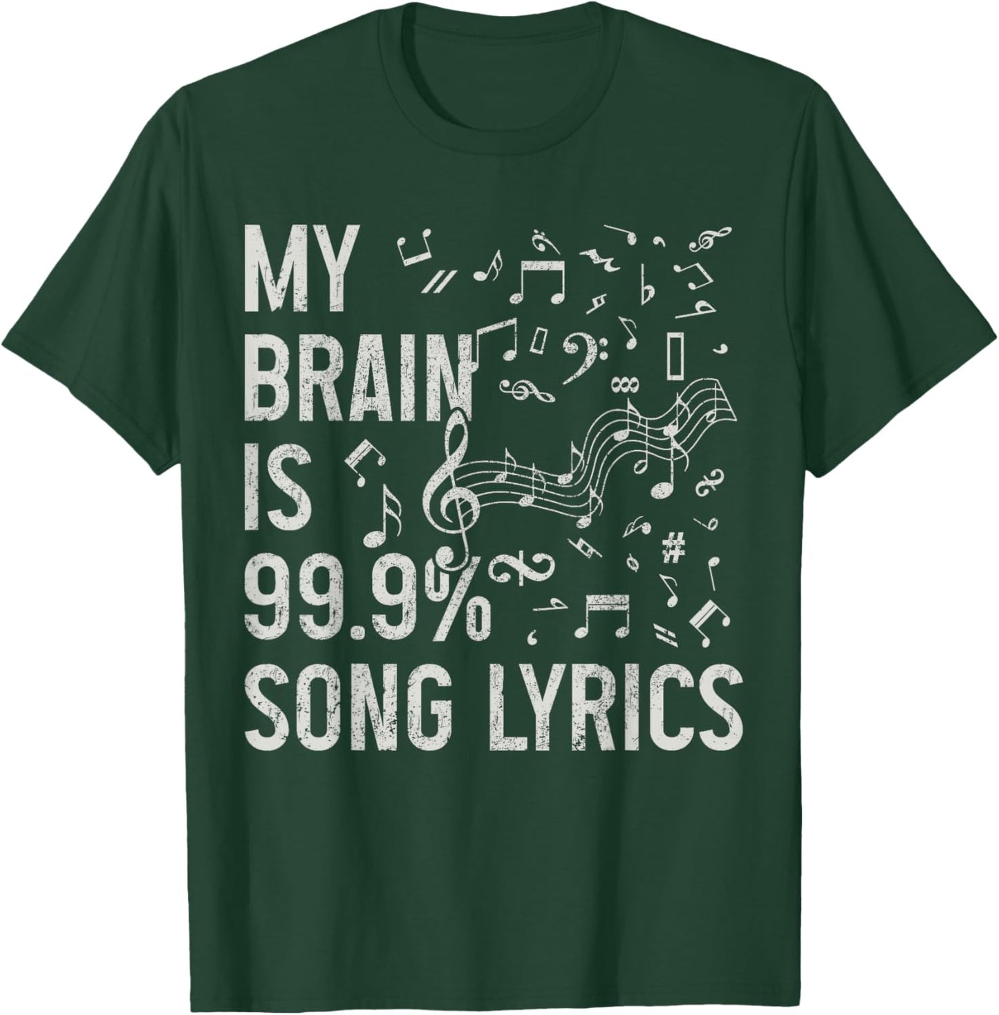 My Brain Is 99% Song Lyrics Singing Vocalist Singer Funny T-Shirt - T-Shirt | Forest