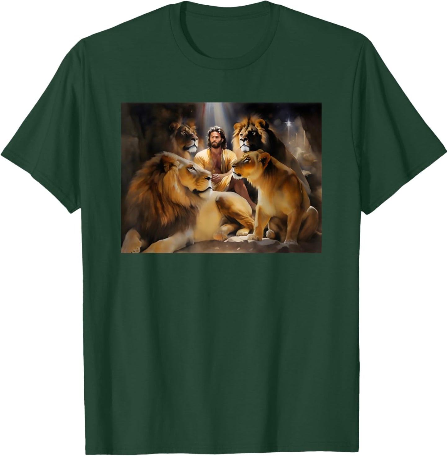 Daniel In The Lions Den Jesus And Lion Christian Bible T-Shirt - T-Shirt | Forest