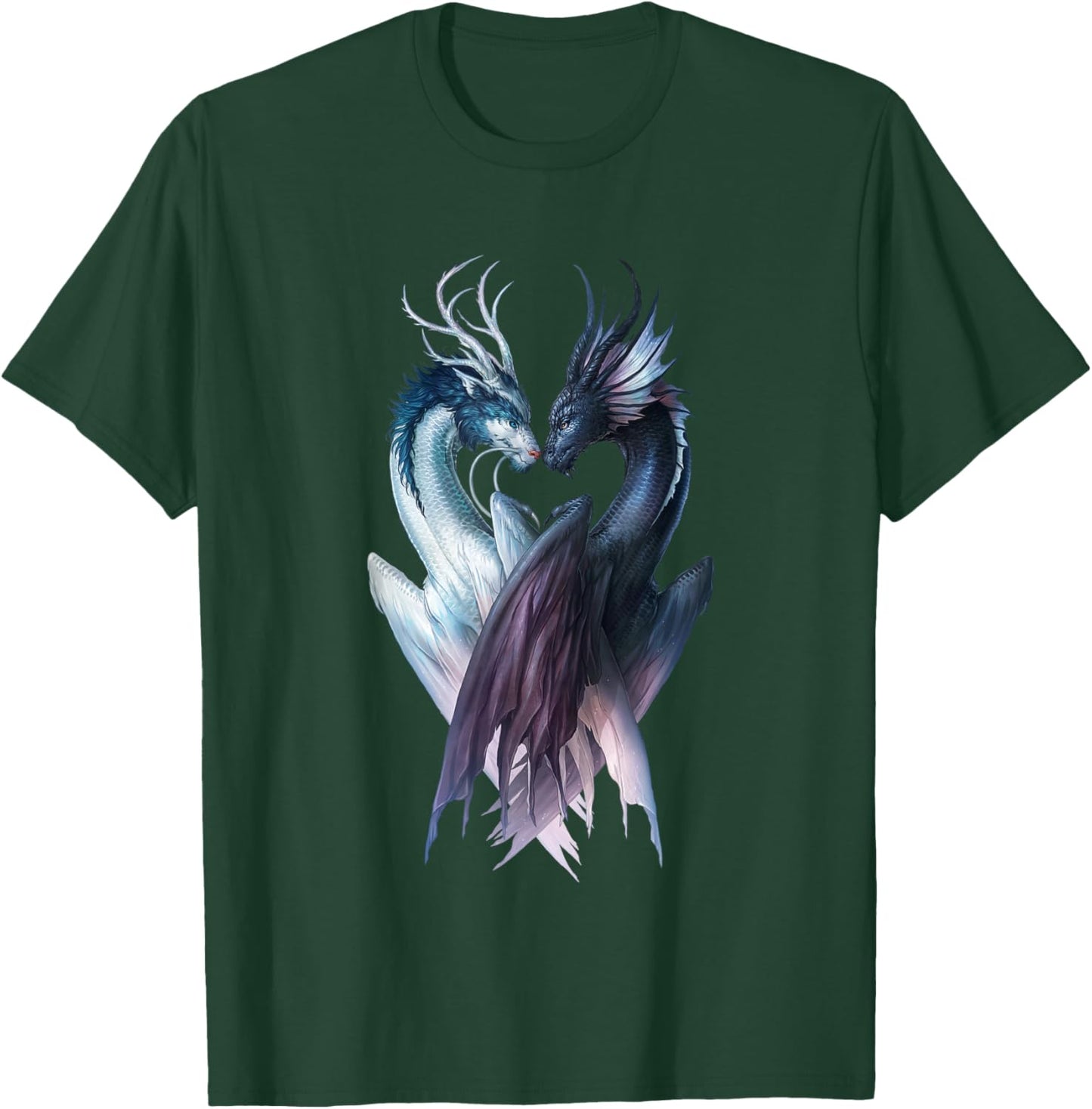 JoJoesArt, Yin Yang Dragon Dragons T-Shirt - T-Shirt | Forest