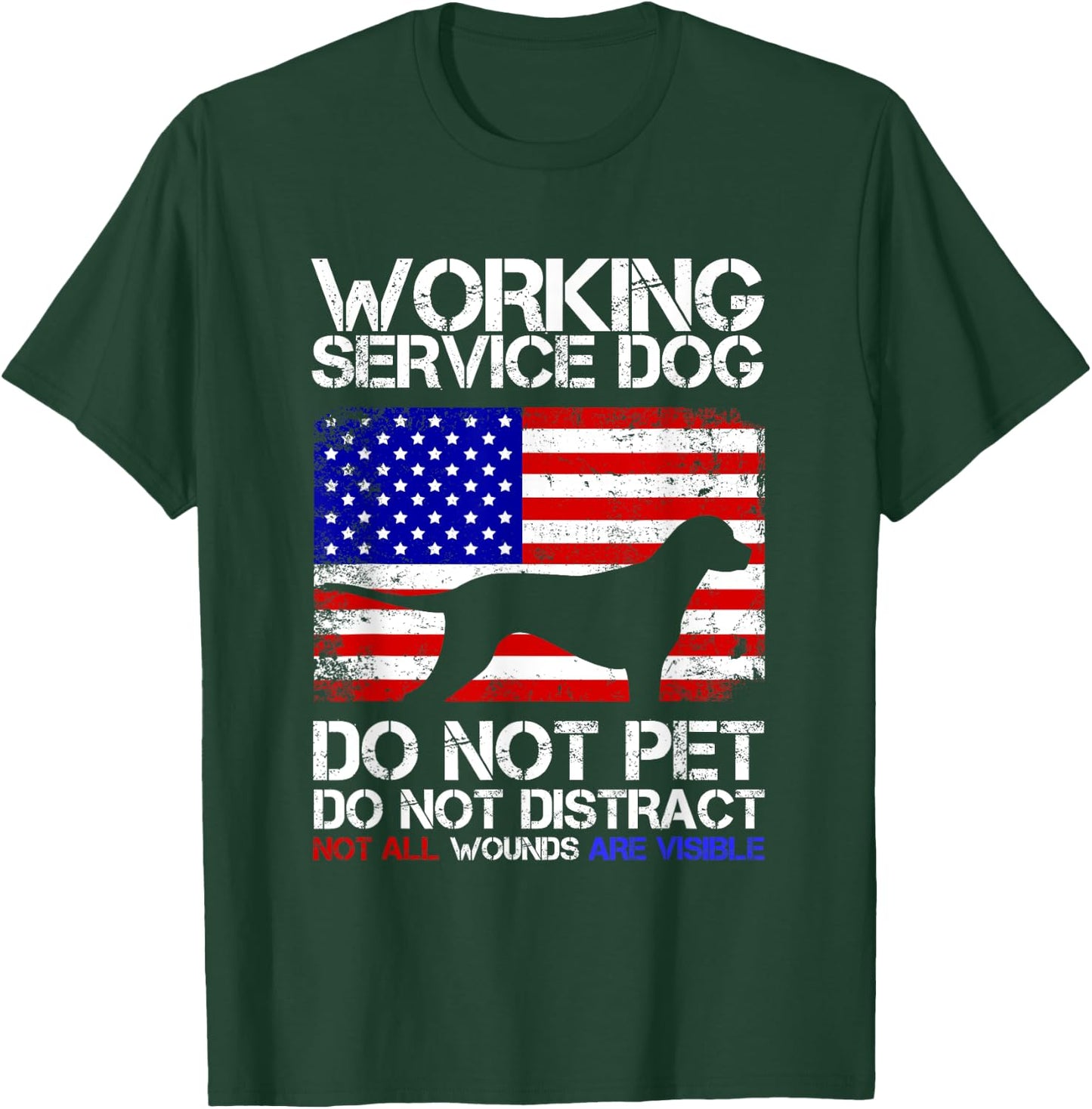 PTSD Veteran Dog Work Service Men T-Shirt - T-Shirt | Forest