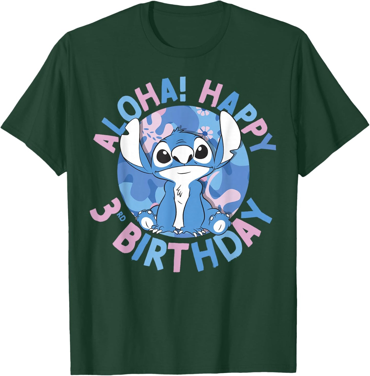 Disney Lilo & Stitch Aloha Happy 3rd Birthday T-Shirt - T-Shirt | Forest