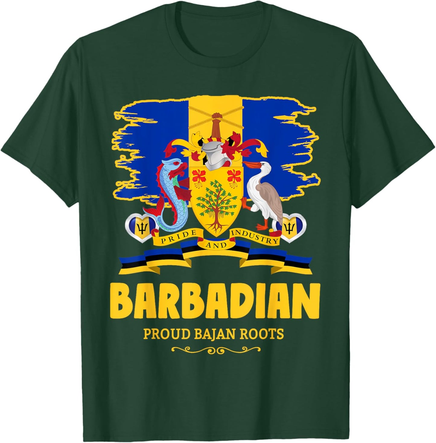 Barbados Flag Outfit Idea For Kids & Barbadian Flag Themed T-Shirt - T-Shirt | Forest