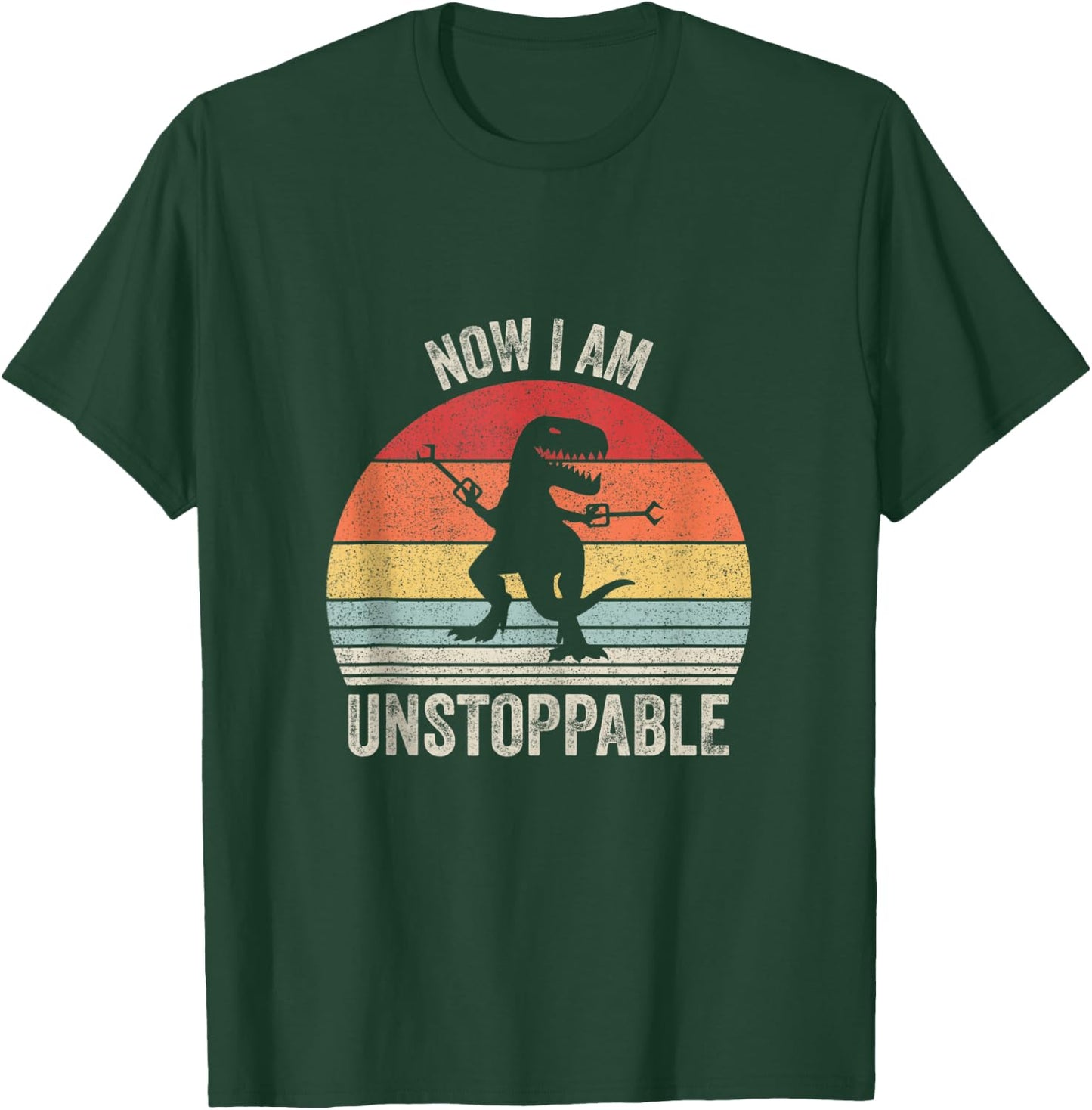 Vintage Retro Now I Am Unstoppable Funny T-Rex T-Shirt - T-Shirt | Forest