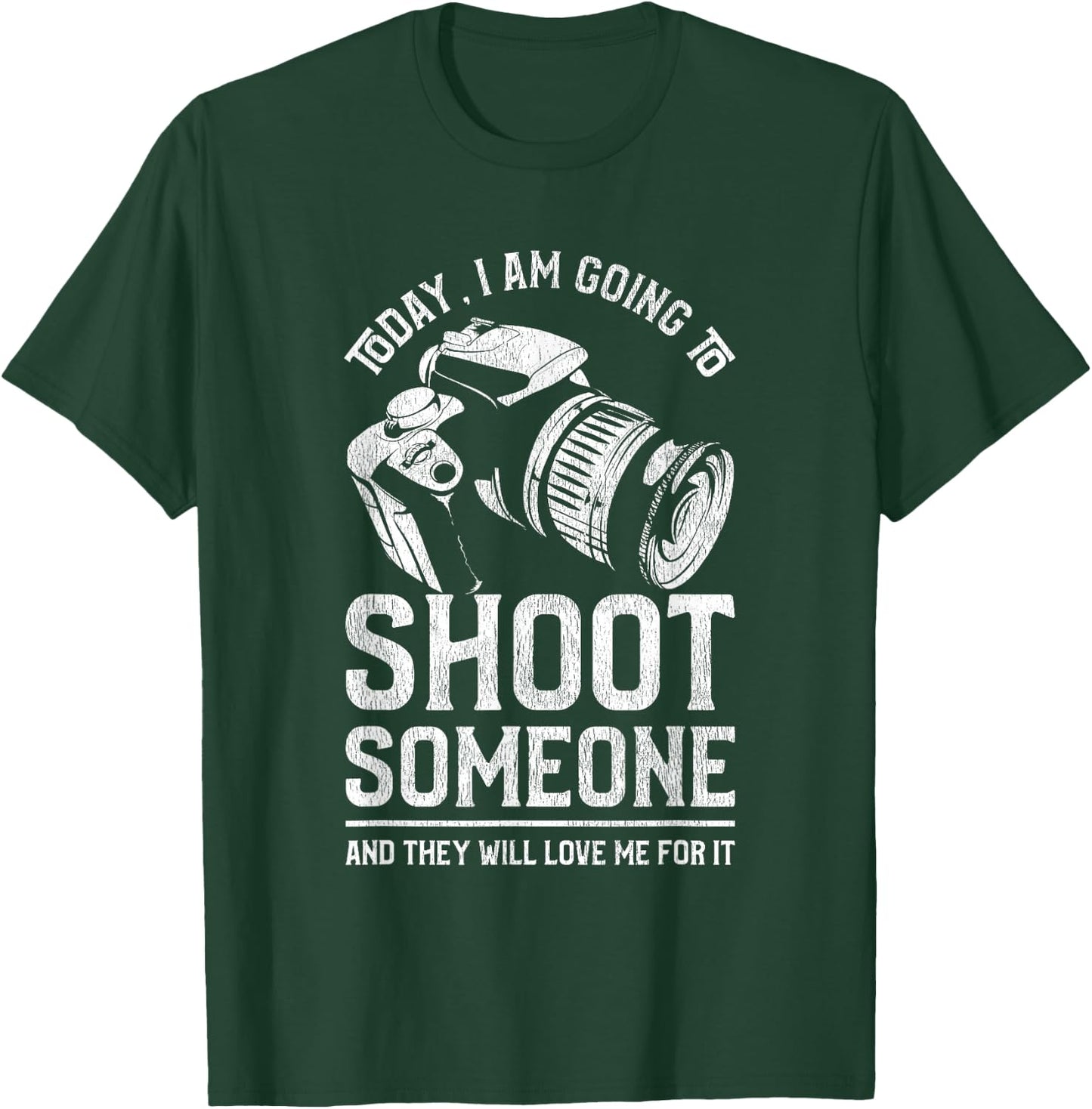 Funny Shoot Photography Camera Design for Photographers T-Shirt - T-Shirt | Forest