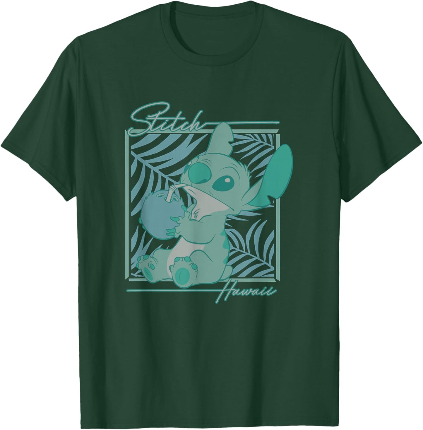 Disney Lilo & Stitch Tropical Hawaii Stitch Gradient Box T-Shirt - T-Shirt | Forest