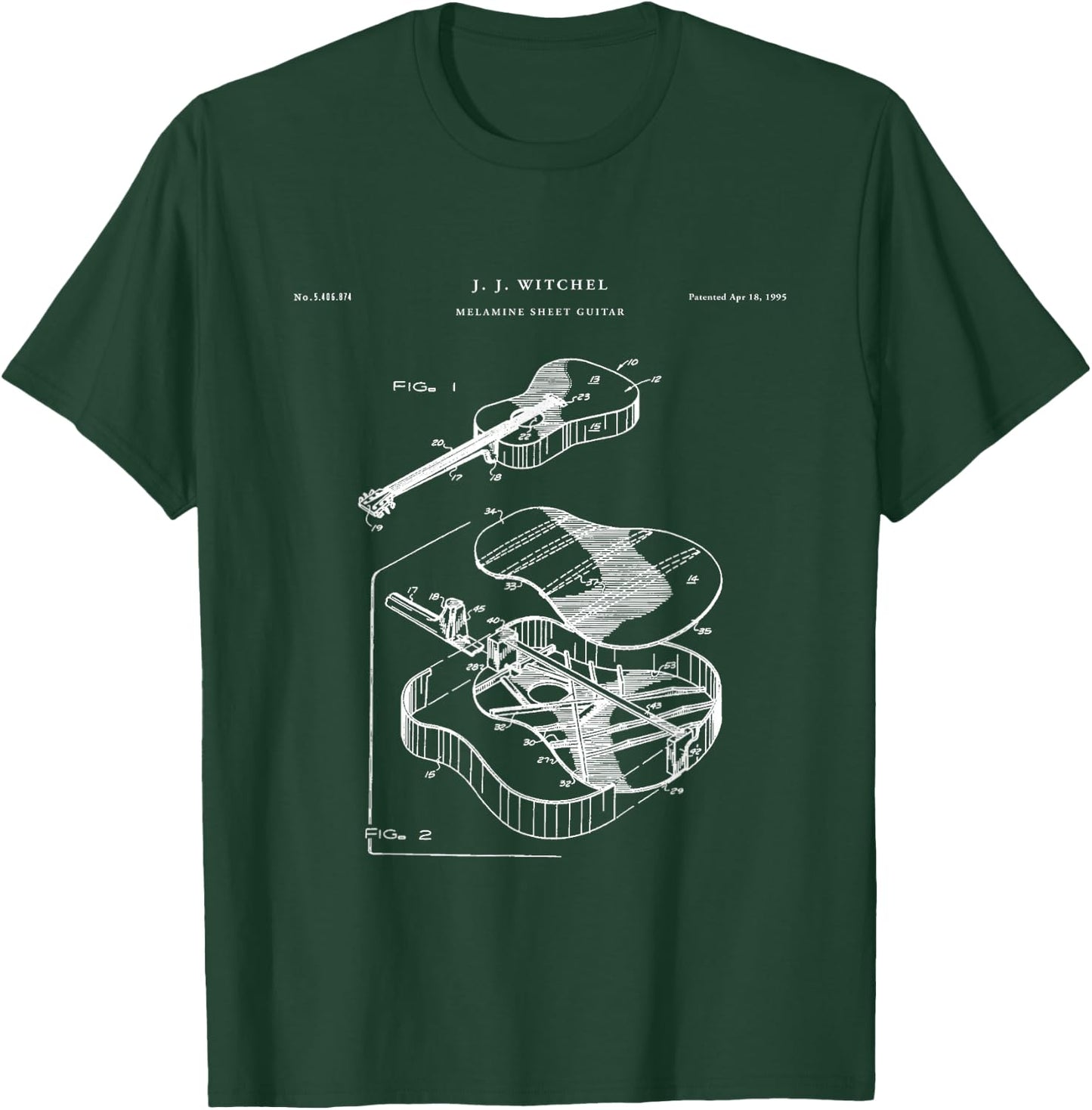 Martin Guitar Patent - Music T-Shirt - T-Shirt | Forest