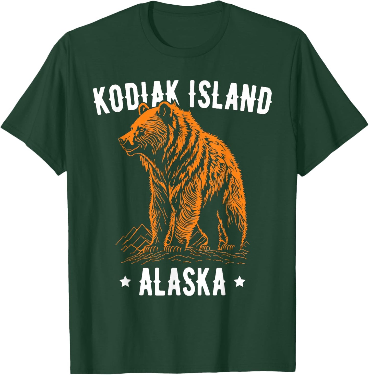 Kodiak Island Alaska USA Grizzly Bear Design T-Shirt - T-Shirt | Forest