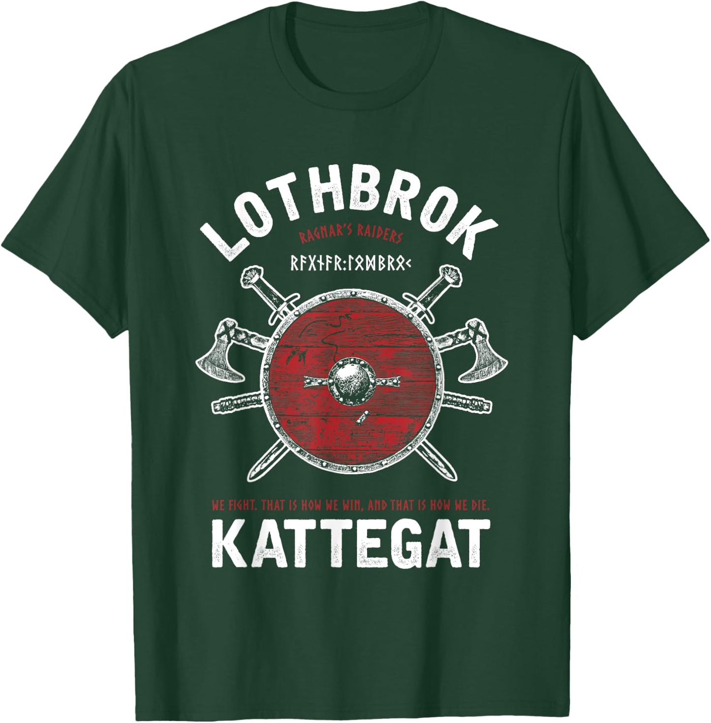 Lagertha's Viking Gifts Ragnar Lothbrok of Kattegat - Men's Black Viking-themed - Small - Short Sleeve - - Classic Fit - Cotton 60%, Polyester 40% T-Shirt - T-Shirt | Forest