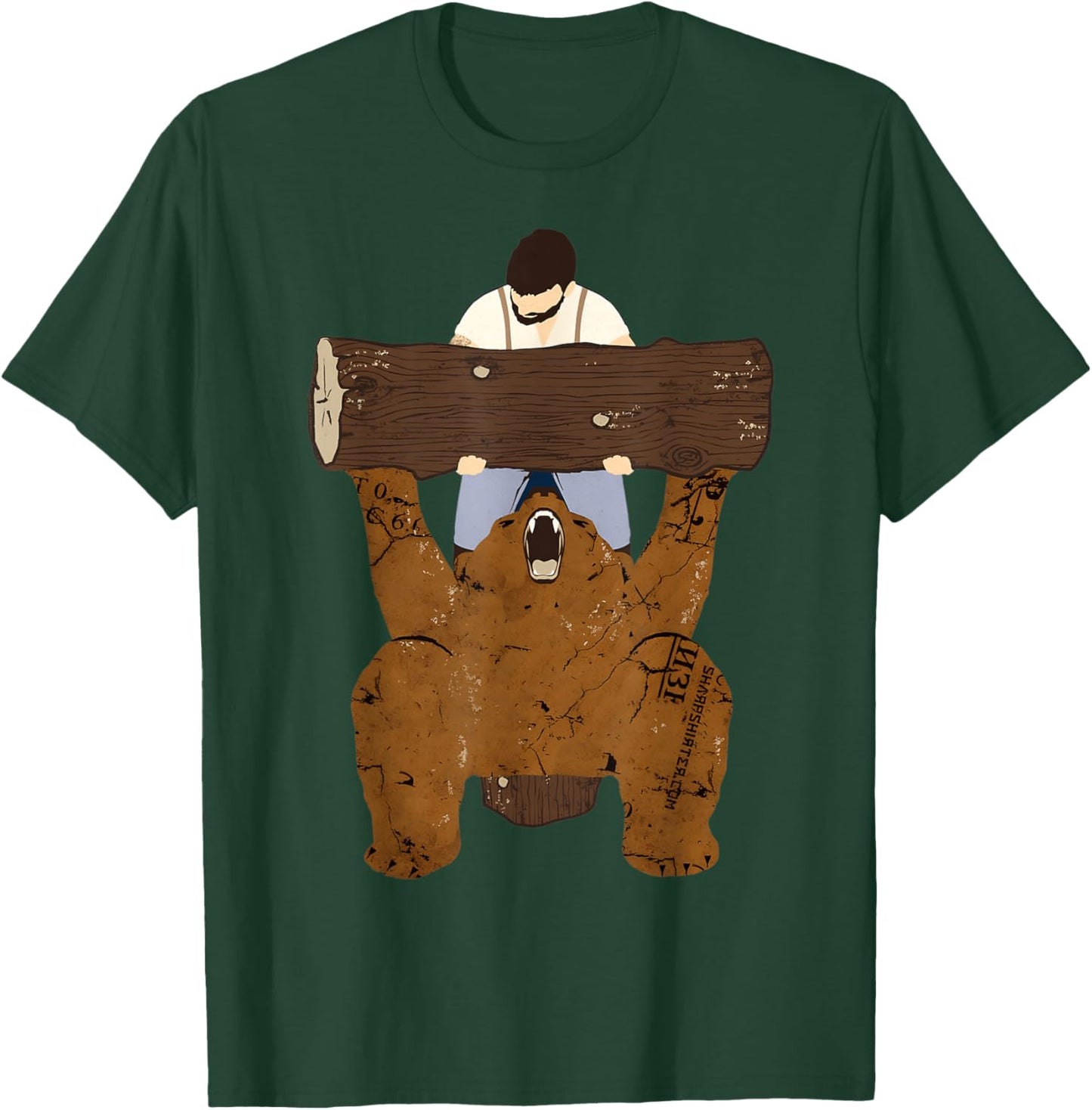 Bear and Man at the Gym Bear Spotting T-Shirt - T-Shirt | Forest
