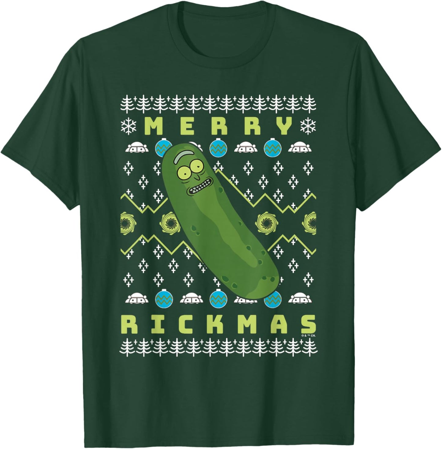 Rick and Morty Merry Pickle Rickmas Ugly Christmas T-Shirt - T-Shirt | Forest