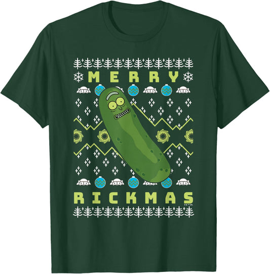 Rick and Morty Merry Pickle Rickmas Ugly Christmas T-Shirt - T-Shirt | Forest