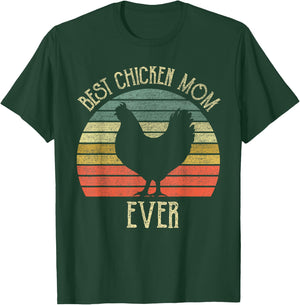 Vintage Best Chicken Mom ever chicken lovers mother's day T-Shirt - T-Shirt | Forest
