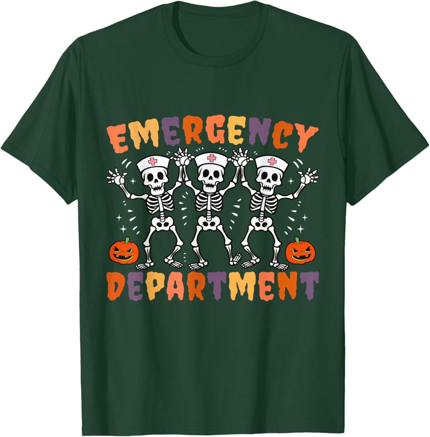 Emergency Department Halloween Emergency Room Nursing Nurse T-Shirt - T-Shirt | Forest