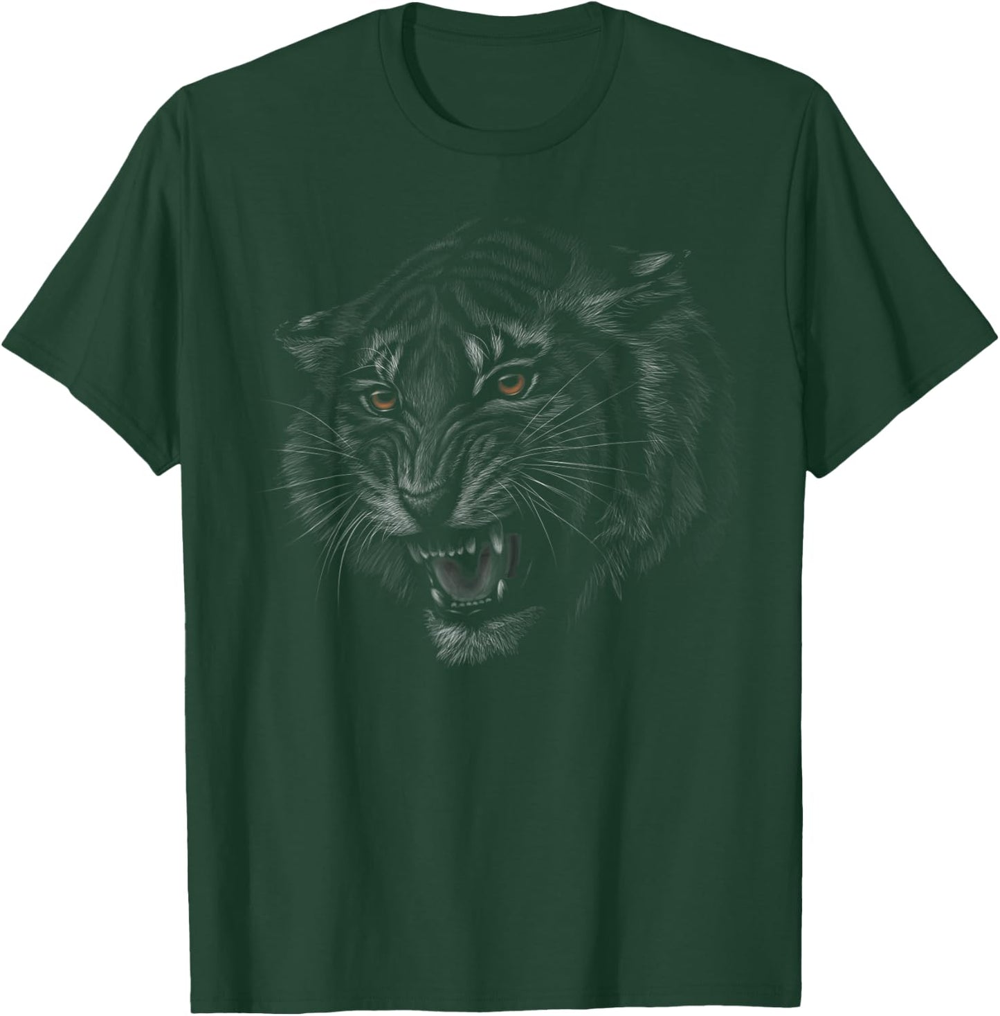 Tiger Head Black Art for Lovers of Tigers and Big Cats T-Shirt - T-Shirt | Forest