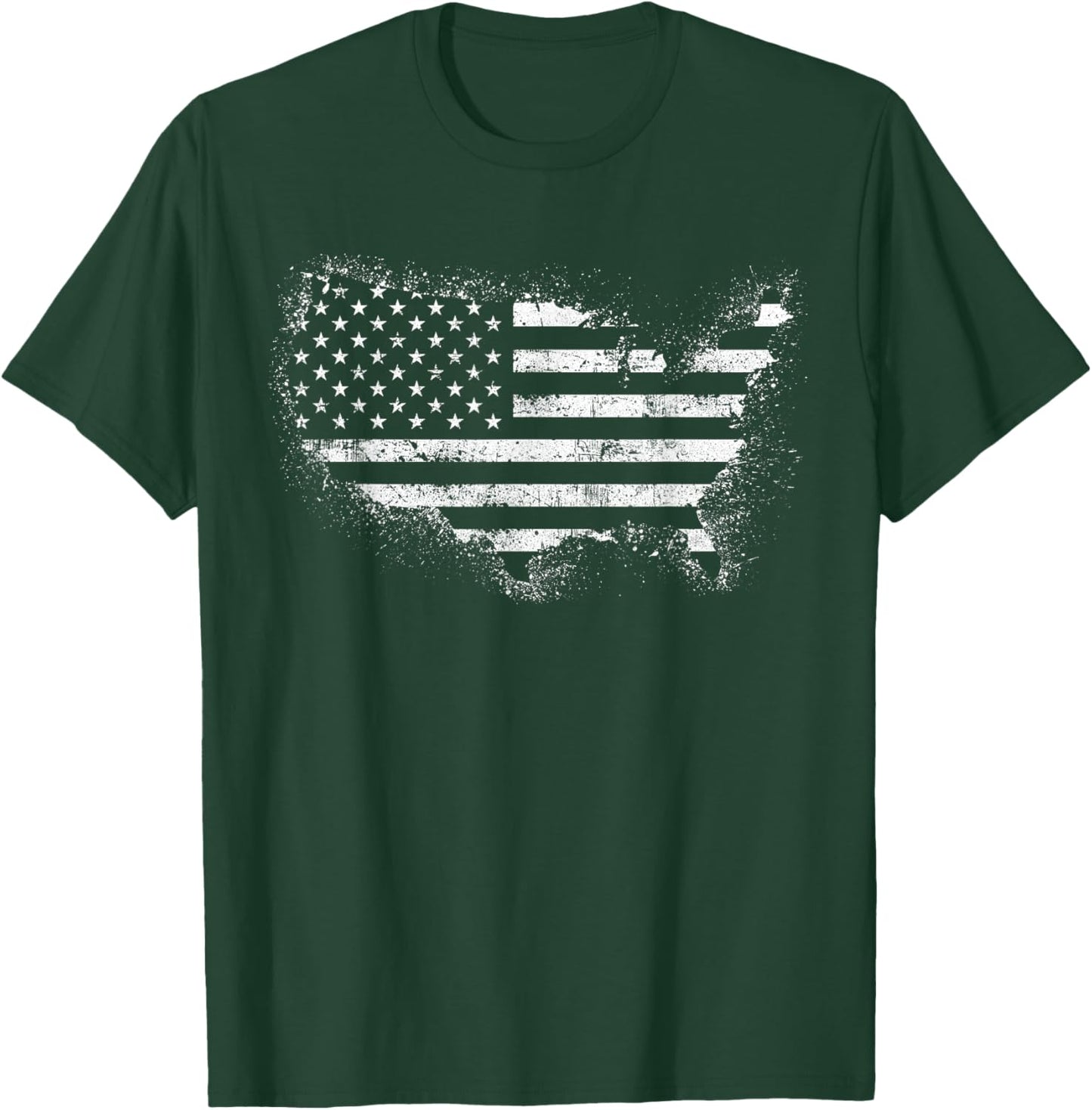 USA Shirt American Flag Map Vintage 4th of July Patriotic T-Shirt - T-Shirt | Forest