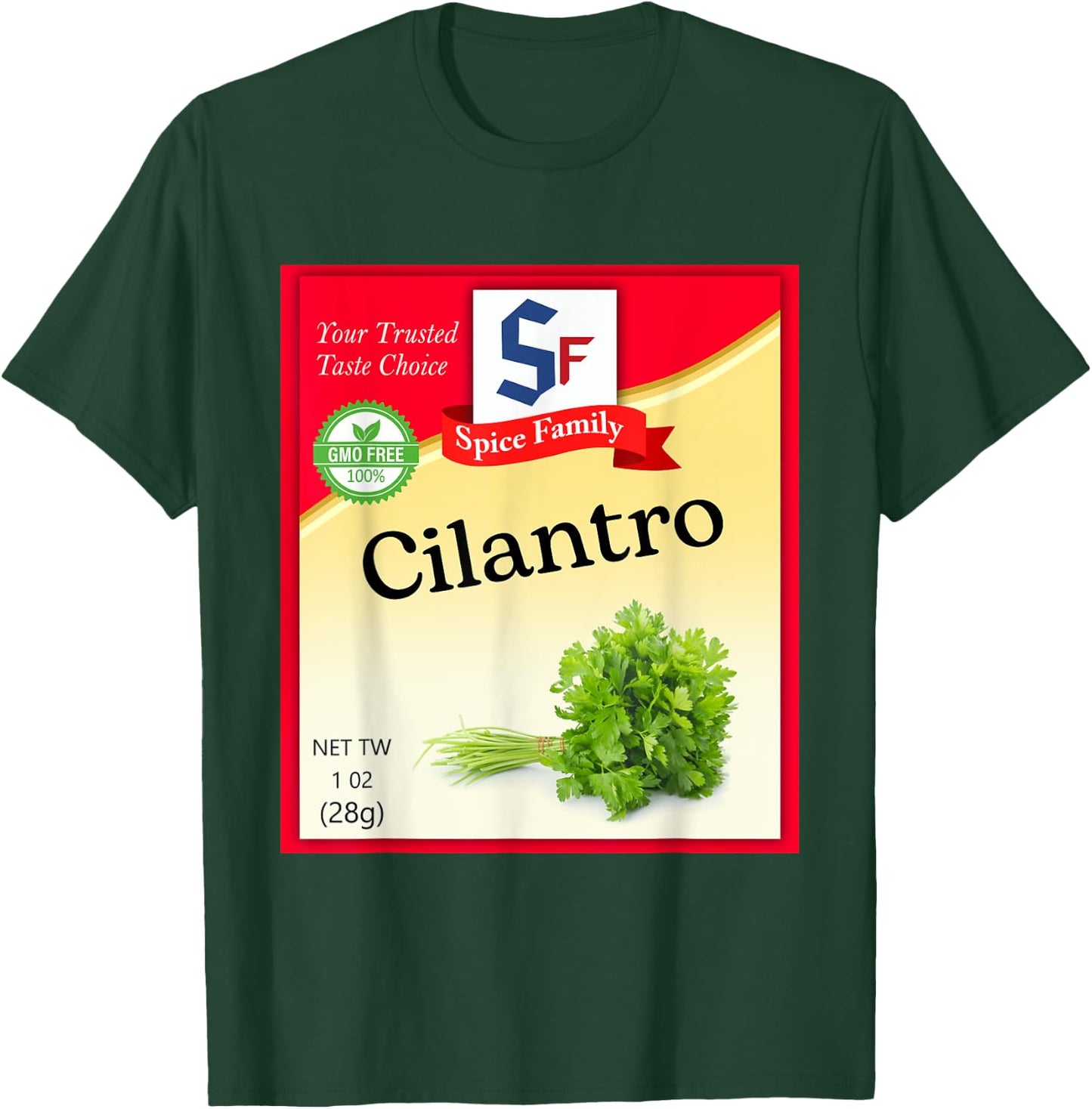 Cilantro Condiment Costume Holiday Spice Costumes T-Shirt - T-Shirt | Forest
