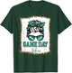 Green and White Game Day Vibes Football Women Leopard Print T-Shirt - T-Shirt | Forest