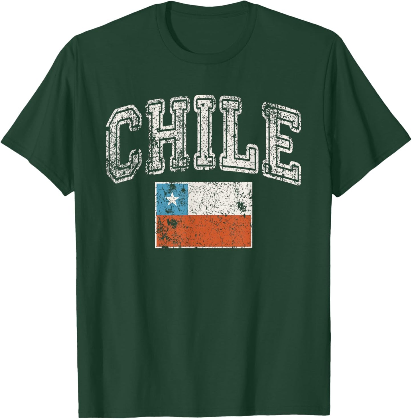 Vintage Retro Faded Chile Flag Chilean Pride T-Shirt - T-Shirt | Forest